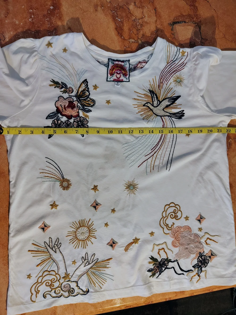 Embroidered Ivory Long-Sleeve Women's Top Johnny Was